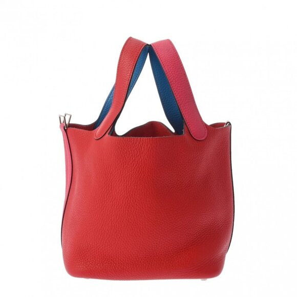 HERMES Rouge Coo/Rose extreme/Bleu zanzibar hand bag - Picture 1 of 12
